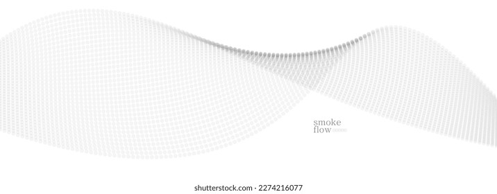Abstract vector smoke background, wave of flowing circles particles, light grey abstract illustration, smooth and soft design, relaxing image.