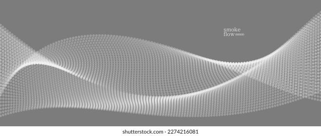 Abstract vector smoke background, wave of flowing circles particles, grey abstract illustration, smooth and soft design, relaxing image.