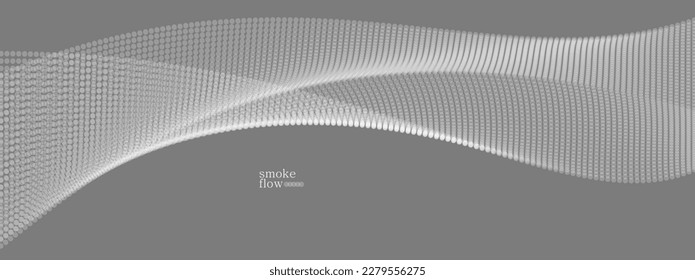 Abstract vector smoke background, wave of flowing circles particles, grey abstract illustration, smooth and soft design, relaxing image.