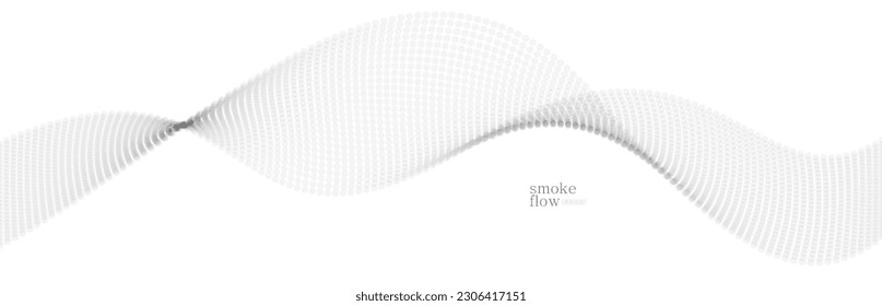 Abstract vector smoke background, wave of flowing circles particles, light grey abstract illustration, smooth and soft design, relaxing image.