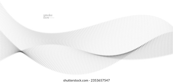 Abstract vector smoke background, wave of flowing circles particles, light grey abstract illustration, smooth and soft design, relaxing image.