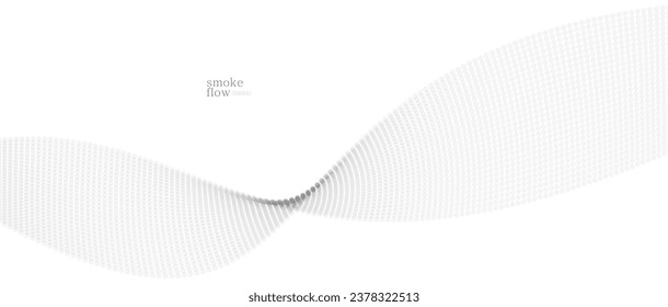 Abstract vector smoke background, wave of flowing circles particles, light grey abstract illustration, smooth and soft design, relaxing image.