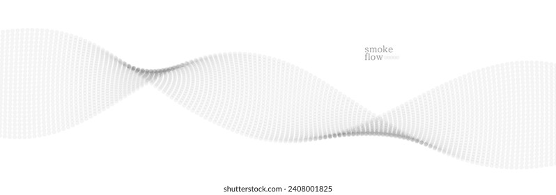 Abstract vector smoke background, wave of flowing circles particles, light grey abstract illustration, smooth and soft design, relaxing image.
