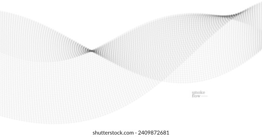 Abstract vector smoke background, wave of flowing circles particles, light grey abstract illustration, smooth and soft design, relaxing image.