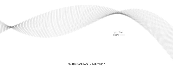 Abstract vector smoke background, wave of flowing circles particles, light grey abstract illustration, smooth and soft design, relaxing image.
