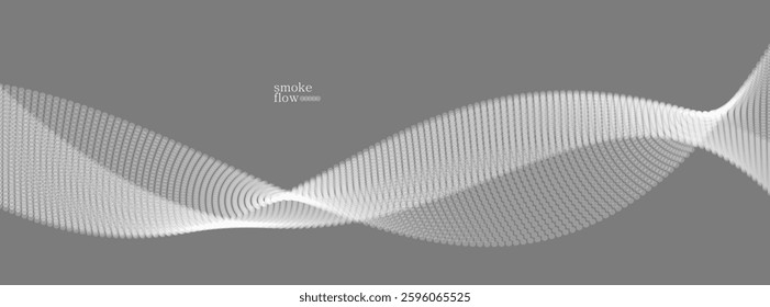 Abstract vector smoke background, wave of flowing circles particles, grey abstract illustration, smooth and soft design, relaxing image.
