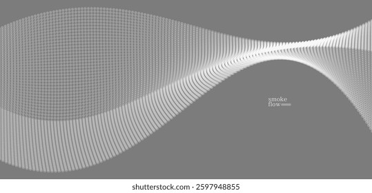 Abstract vector smoke background, wave of flowing circles particles, grey abstract illustration, smooth and soft design, relaxing image.