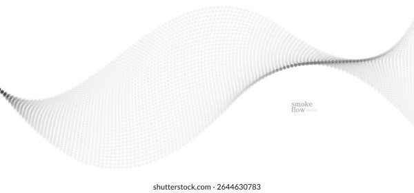 Abstract vector smoke background, wave of flowing circles particles, light grey abstract illustration, smooth and soft design, relaxing image.