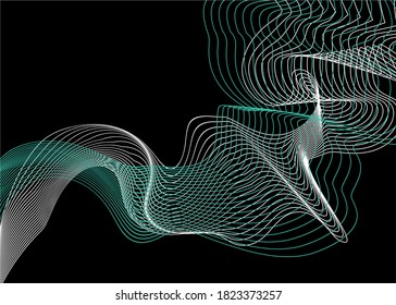 Abstract Vector Smoke From Thin White And Blue Lines On A Black Background.
Modern Vector Pattern