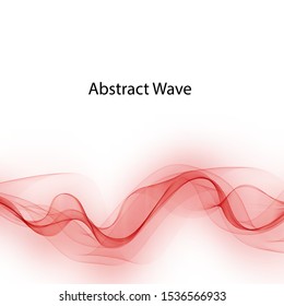 Abstract vector smooth color wave. Illustration of the movement of the curve of the flow of blue color. Smoke design. Vector lines.
