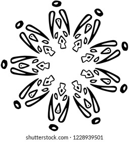 Abstract vector snowflake of geometric shapes. Christmas. New Year card illustration.