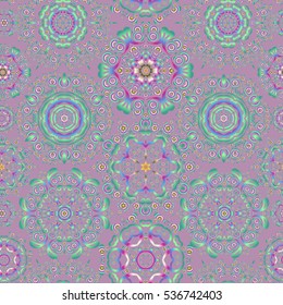 Abstract vector snowflakes on violet background seamless pattern. Hand drawn design with abstract winter doodles. Merry Christmas and Happy New Year lettering quote.