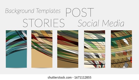 Abstract vector social media backdrop border with multicolored wire frame  geometric shapes. Futuristic stories template. 3D science model digital technology concept. Retro colored art.