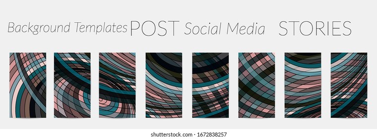 Abstract vector social media backdrop border with multicolored wire frame  geometric shapes. Futuristic design. 3D science model digital technology concept. Retro colored art.