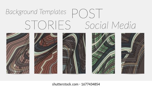 Abstract vector social media backdrop border with multicolored wire frame  geometric shapes. Futuristic stories template. 3D science model digital technology concept. Retro colored art.
