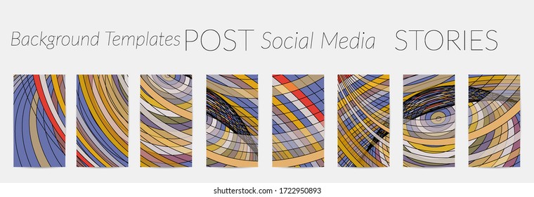 Borde de fondo de medios sociales vector abstracto con formas geométricas de marco de alambre multicolor. Diseño futurista. Concepto de tecnología digital modelo 3D. Arte retro.