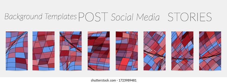 Abstract vector social media backdrop border with multicolored wire frame  geometric shapes. Futuristic design. 3D science model digital technology concept. Retro colored art.
