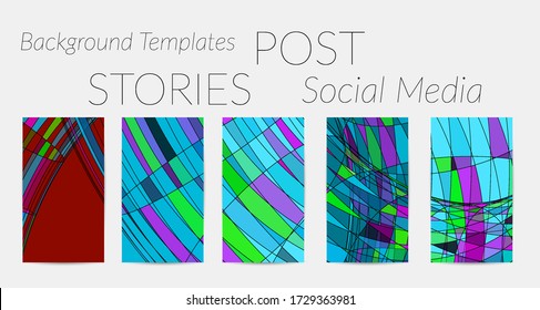 Resumen de vectores de medios sociales borde de fondo con formas geométricas de marco de alambre multicolor. Plantilla de historias futuristas. Concepto de tecnología digital de modelo de ciencia 3D. Arte de color retro.