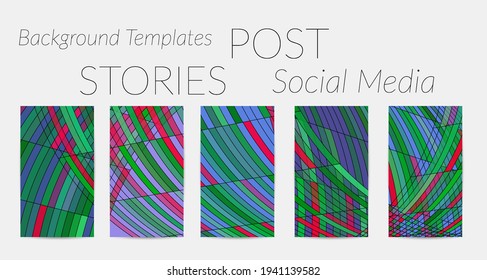 Resumen de vectores de medios sociales borde de fondo con formas geométricas de marco de alambre multicolor. Plantilla de historias futuristas. Concepto de tecnología digital de modelo de ciencia 3D. Arte de color retro.