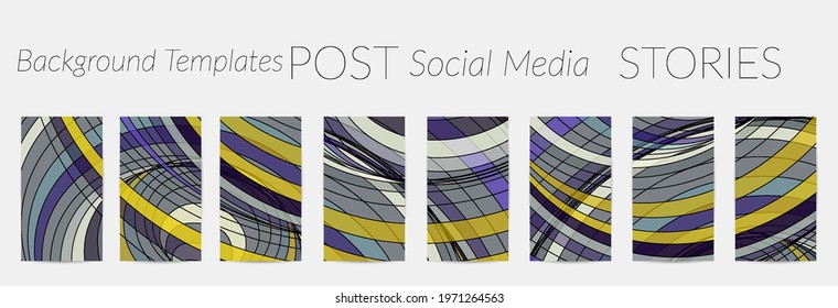 Abstract vector social media backdrop border with multicolored wire frame  geometric shapes. Futuristic design. 3D science model digital technology concept. Retro colored art.