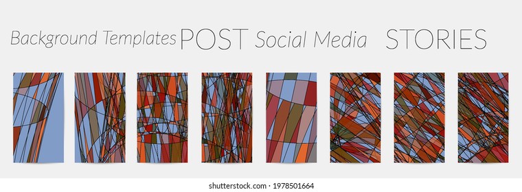 Abstract vector social media backdrop border with multicolored wire frame  geometric shapes. Futuristic design. 3D science model digital technology concept. Retro colored art.