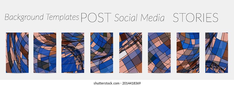 Abstract vector social media backdrop border with multicolored wire frame  geometric shapes. Futuristic design. 3D science model digital technology concept. Retro colored art.
