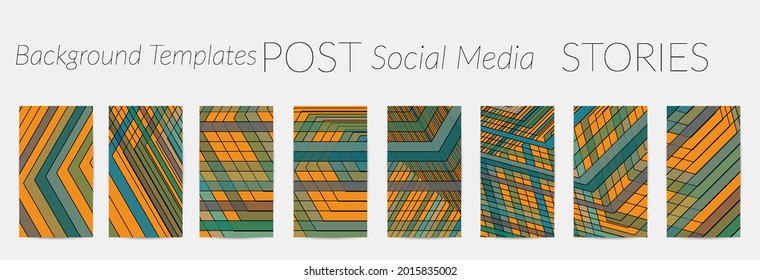 Abstract vector social media backdrop border with multicolored wire frame  geometric shapes. Futuristic design. 3D science model digital technology concept. Retro colored art.