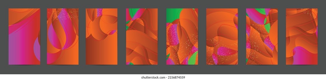 Abstract vector social media backdrop border with multicolored wire frame  geometric shapes. Futuristic design. 3D science model digital technology concept. Retro colored art.