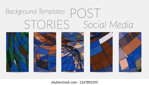 Abstract vector social media backdrop border with multicolored wire frame  geometric shapes. Futuristic stories template. 3D science model digital technology concept. Retro colored art.