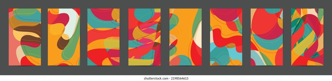 Abstract vector social media backdrop border with multicolored wire frame  geometric shapes. Futuristic design. 3D science model digital technology concept. Retro colored art.