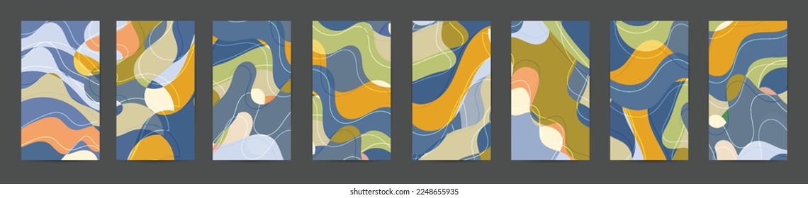 Abstract vector social media backdrop border with multicolored wire frame  geometric shapes. Futuristic design. 3D science model digital technology concept. Retro colored art.