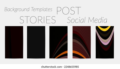 Abstract vector social media backdrop border with multicolored wire frame  geometric shapes. Futuristic stories template. 3D science model digital technology concept. Retro colored art.