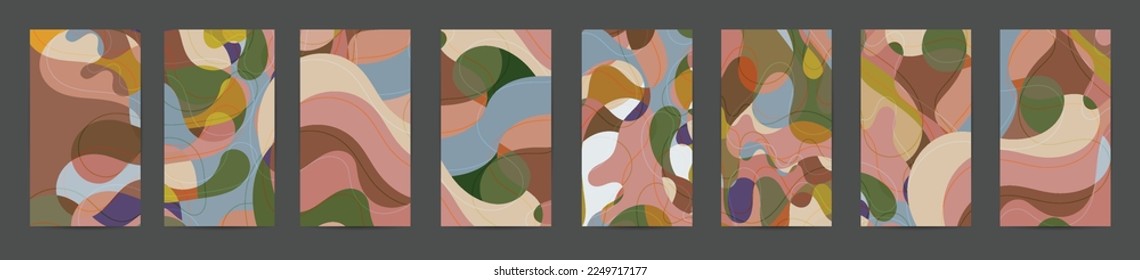 Abstract vector social media backdrop border with multicolored wire frame  geometric shapes. Futuristic design. 3D science model digital technology concept. Retro colored art.