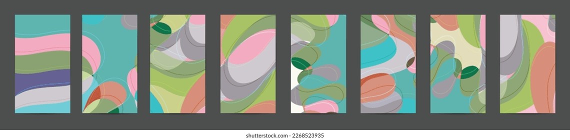 Abstract vector social media backdrop border with multicolored wire frame  geometric shapes. Futuristic design. 3D science model digital technology concept. Retro colored art.