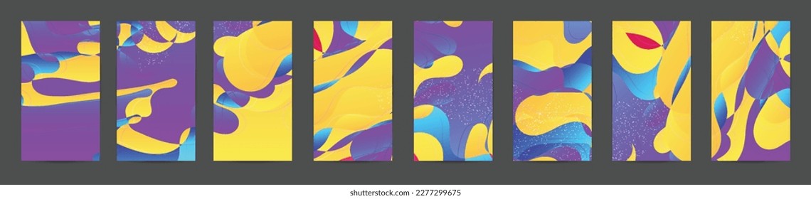 Abstract vector social media backdrop border with multicolored wire frame  geometric shapes. Futuristic design. 3D science model digital technology concept. Retro colored art.
