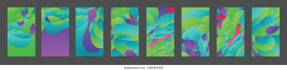 Abstract vector social media backdrop border with multicolored wire frame  geometric shapes. Futuristic design. 3D science model digital technology concept. Retro colored art.