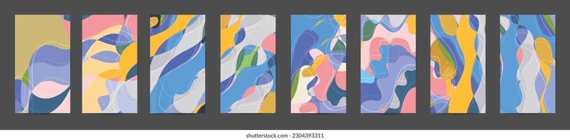 Abstract vector social media backdrop border with multicolored wire frame  geometric shapes. Futuristic design. 3D science model digital technology concept. Retro colored art.
