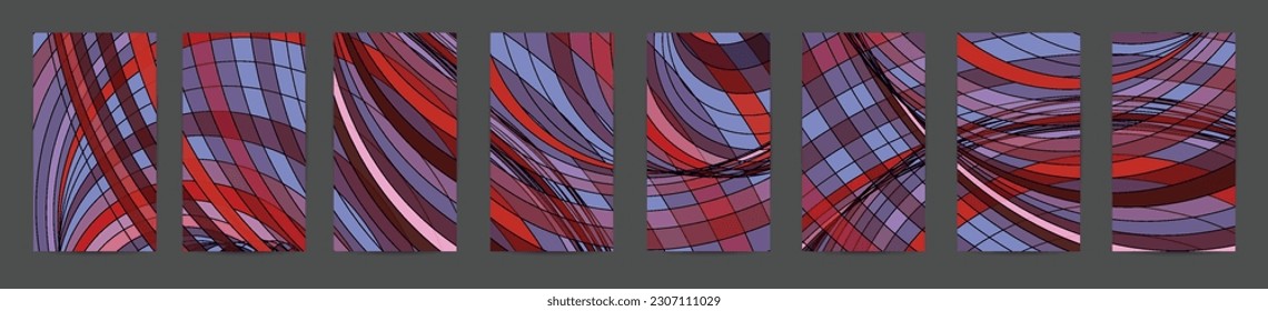 Abstract vector social media backdrop border with multicolored wire frame  geometric shapes. Futuristic design. 3D science model digital technology concept. Retro colored art.