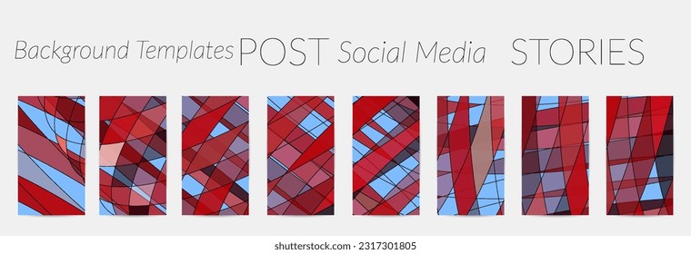 Abstract vector social media backdrop border with multicolored wire frame  geometric shapes. Futuristic design. 3D science model digital technology concept. Retro colored art.