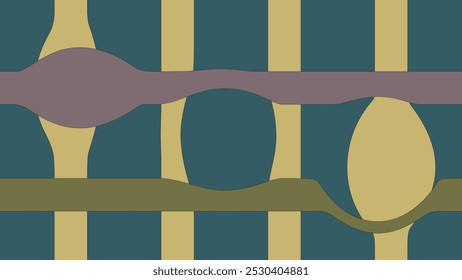 Abstract vector social media backdrop border with multicolored wire frame geometric shapes.