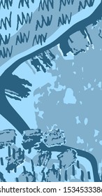 Abstract vector social media background in blue colors. Trendy design stories. 