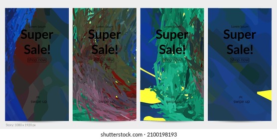Resumen vectorial del fondo de un post en medios sociales con coloridas formas en capas de plumas. Plantilla de promoción artística multidimensional brillante. Pintura digital de color de agua de pinturas de pincel.