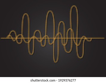 Abstract vector sound wave background.