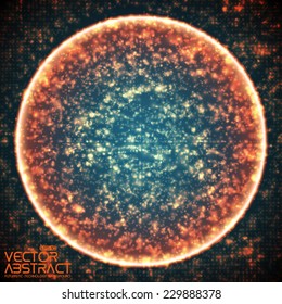 Abstract vector space background. Explosion of glowing particles. Futuristic technology style. Elegant background for business presentations or gift cards.EPS10