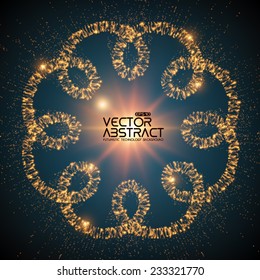 Abstract vector space background. Explosion of glowing particles and light rays. Futuristic technology style. Elegant background for business presentations or gift cards.EPS10
