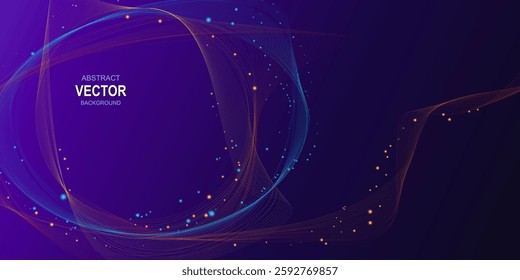 Abstract vector space background with spirals, glowing stars, galaxies. Infinity concept