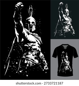 Abstract Vector Spartan T-shirt with messy spots. This white color is very good for use in T-shirt designs or logo designs.