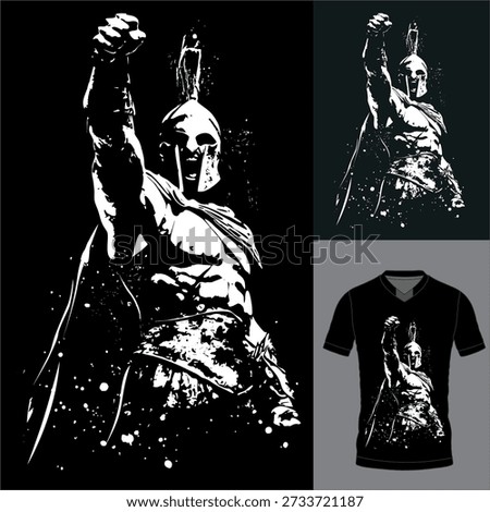 Abstract Vector Spartan T-shirt with messy spots. This white color is very good for use in T-shirt designs or logo designs.