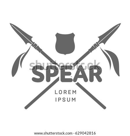 abstract vector spear label logo template stock vector royalty free