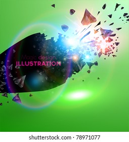 abstract vector speech bubble crushing for bright summer design